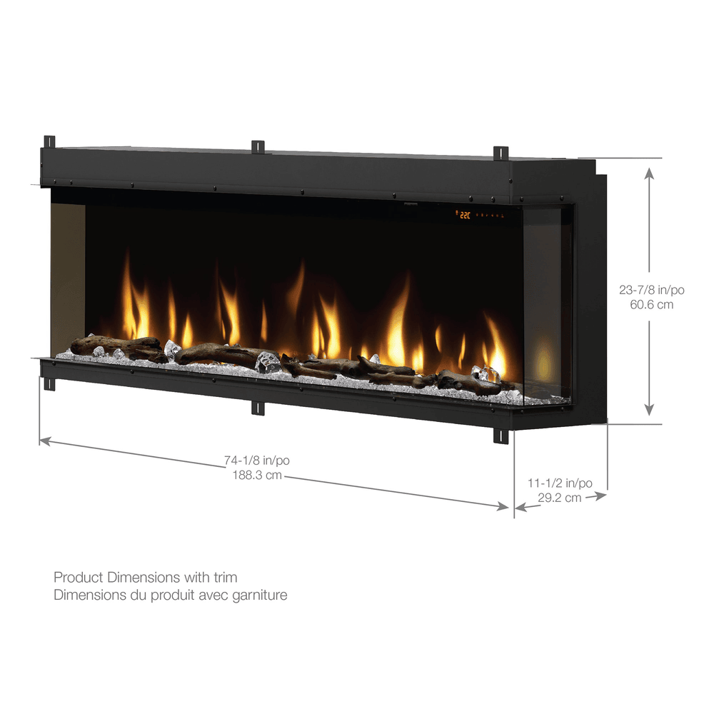 Dimplex 74 Inch Ignite Bold Built-In Linear Electric Fireplace X-XLF7417-XD
