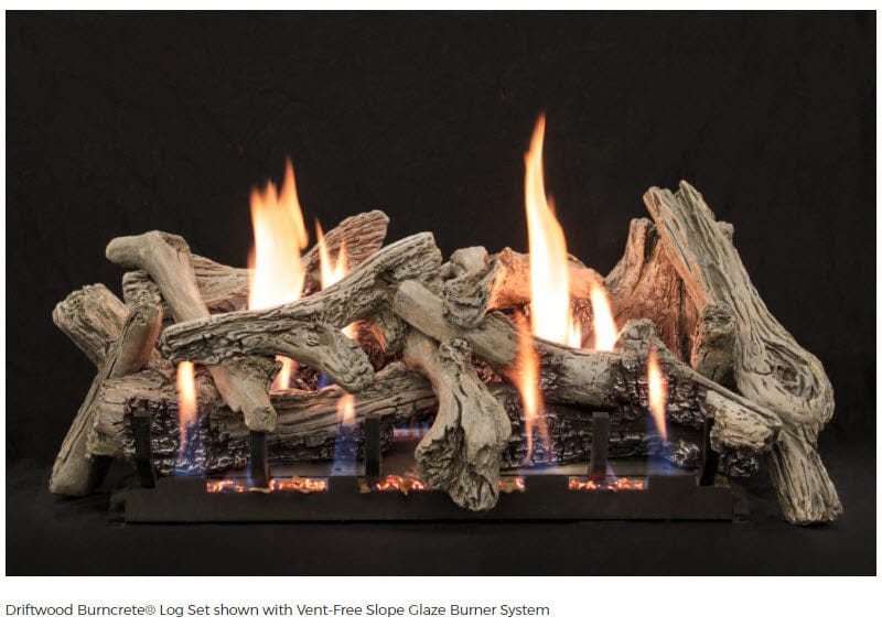Empire Vent-Free Slope Glaze Gas Burner Only with Manual Valve VFSM18NAT