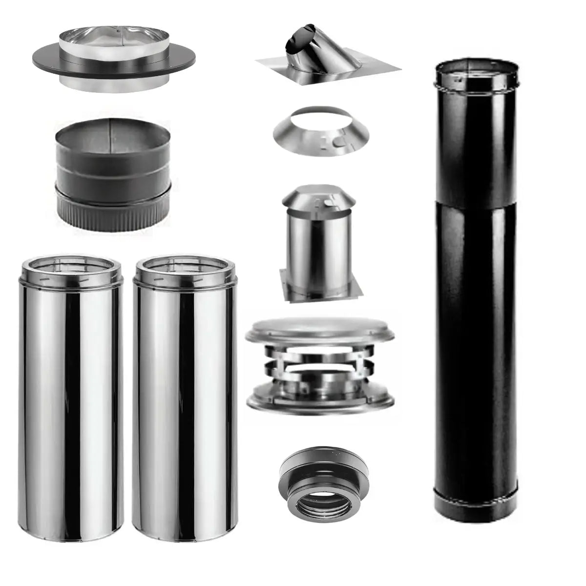 DuraTech 6-Inch Flat Ceiling Chimney Kit with Single Wall Black Pipe – UL103HT