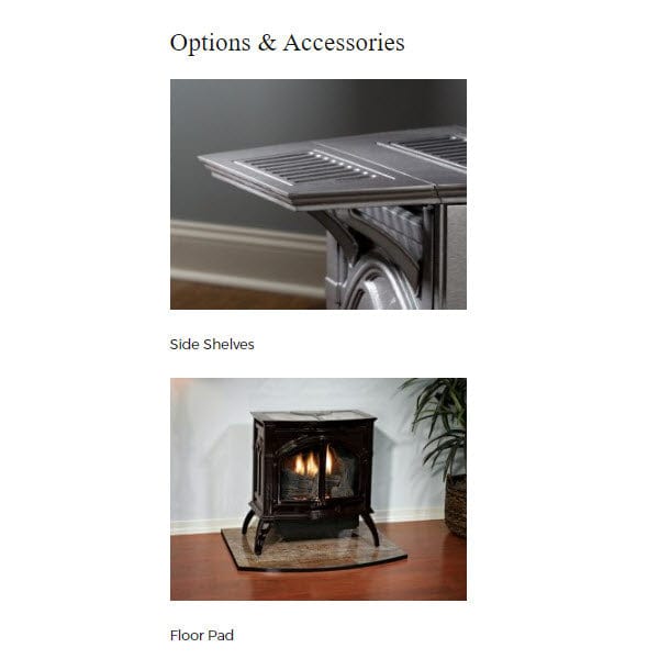 Empire 28" Spirit Cast Iron Vent-Free Gas Stove with Contour Burner and Log Set VFD30CC30BP