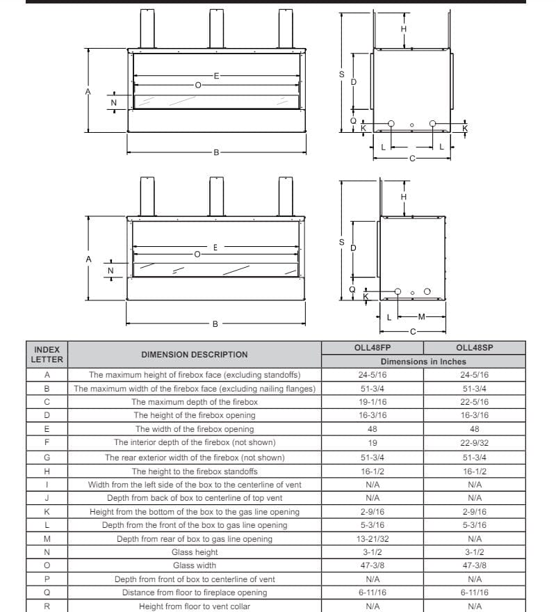 Empire 48" Carol Rose Outdoor Vent-Free Stainless Steel Linear Gas Fireplace OLL48FP12SP