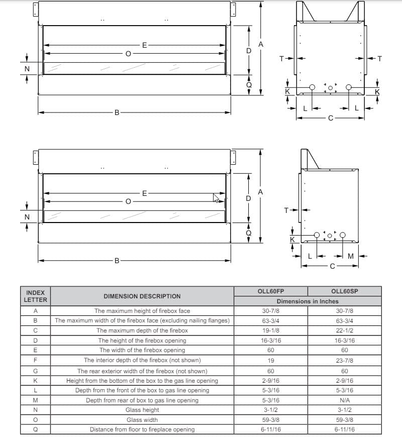 Empire 60" Carol Rose Outdoor Double-Sided Vent-Free Stainless Steel Linear Gas Fireplace OLL60SP12SP