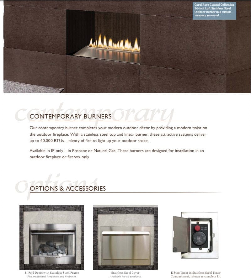 Empire 24-Inch Carol Rose Outdoor Loft Stainless Steel Gas Burner with Remote OLI24P