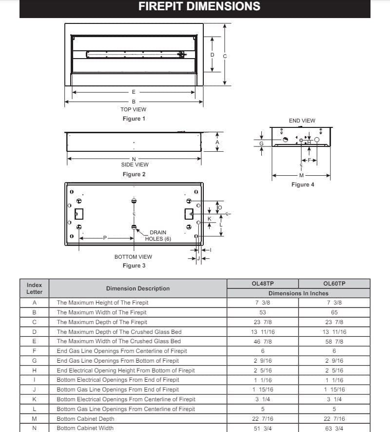 Empire 48" Carol Rose Outdoor Stainless Steel Linear Gas Fire Pit OL48TP10P