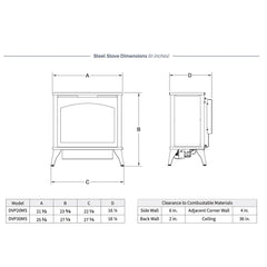 Empire 22" Spirit Steel Direct Vent Gas Stove with Slope Glaze Burner and Log Set DVP20MS30FP
