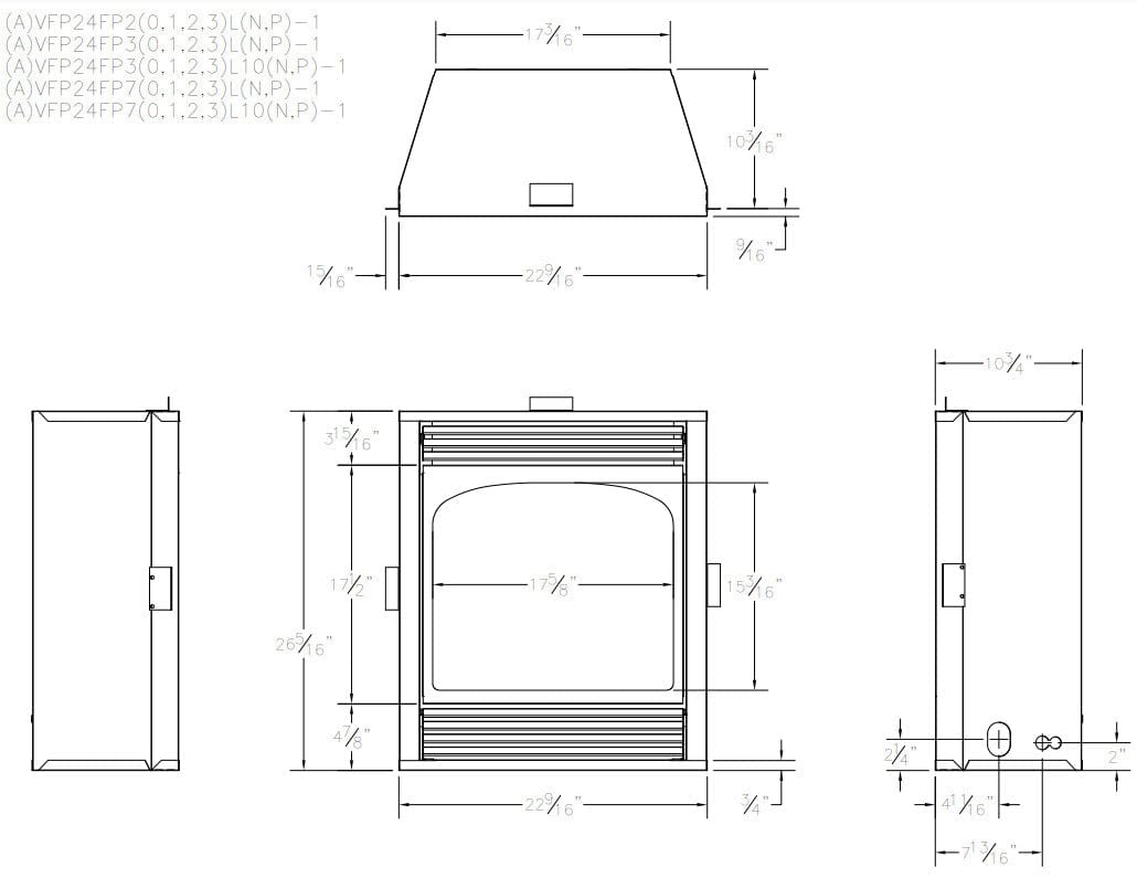 Empire 24" Lincoln Premium Vent-Free Gas Fireplace with Slope Glaze Burner VFP24FP30L10P