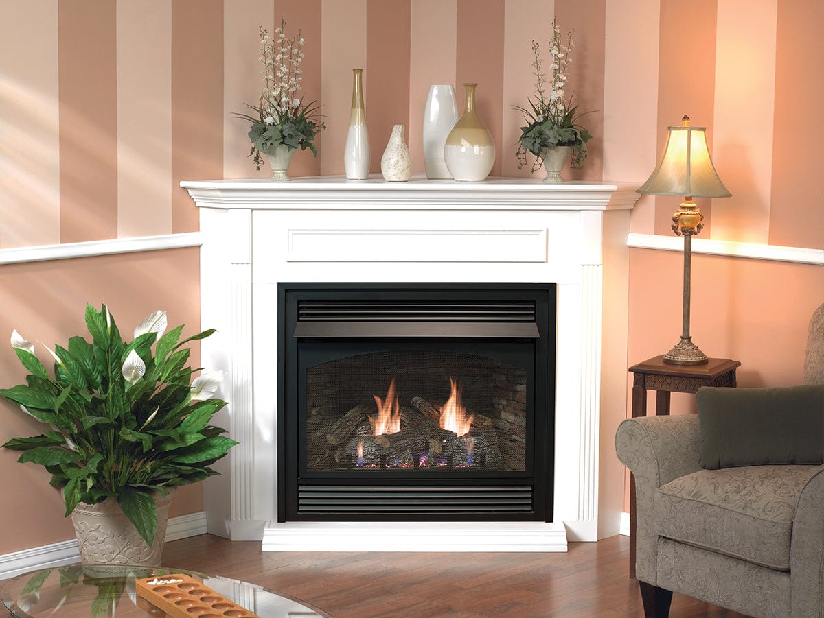 Empire 36" Lincoln Premium Double-Sided Vent-Free Gas Fireplace with Banded Brick Liner VFP36SP32EP
