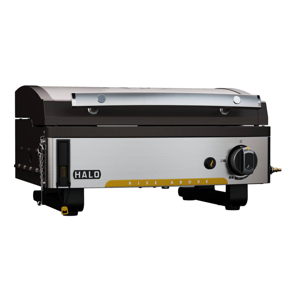 HALO Elite1B Countertop Outdoor Griddle with Dual-Zone Burner and XL Rear Grease Management