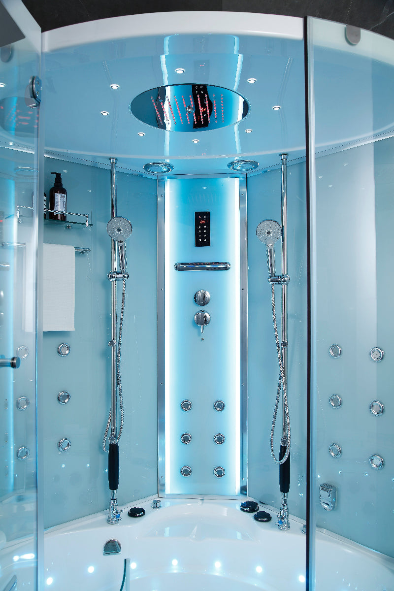 Maya Bath Platinum Comfort Steam Shower – Walk-In Whirlpool Bathtub with Chromotherapy & 3D Hydro Massage