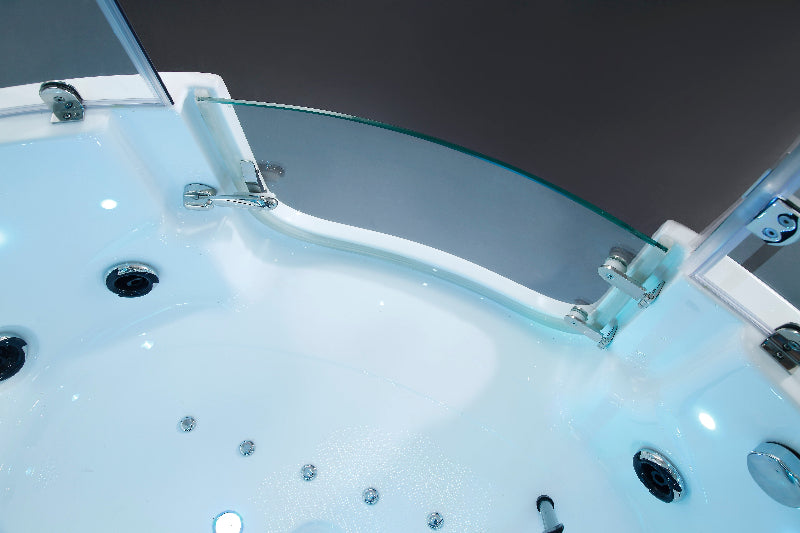 Maya Bath Platinum Comfort Steam Shower – Walk-In Whirlpool Bathtub with Chromotherapy & 3D Hydro Massage