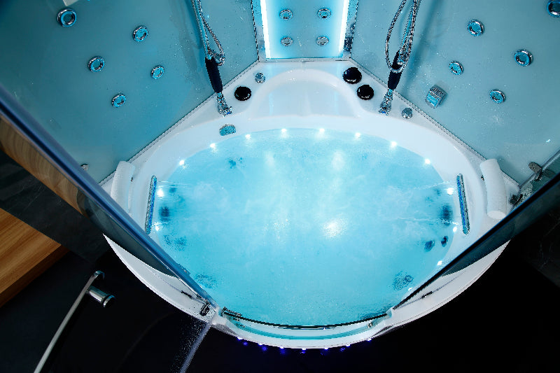 Maya Bath Platinum Comfort Steam Shower – Walk-In Whirlpool Bathtub with Chromotherapy & 3D Hydro Massage