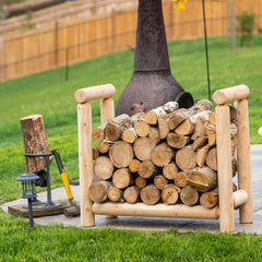 White Cedar Rustic Firewood Log Rack Garden Storage Outdoor L356