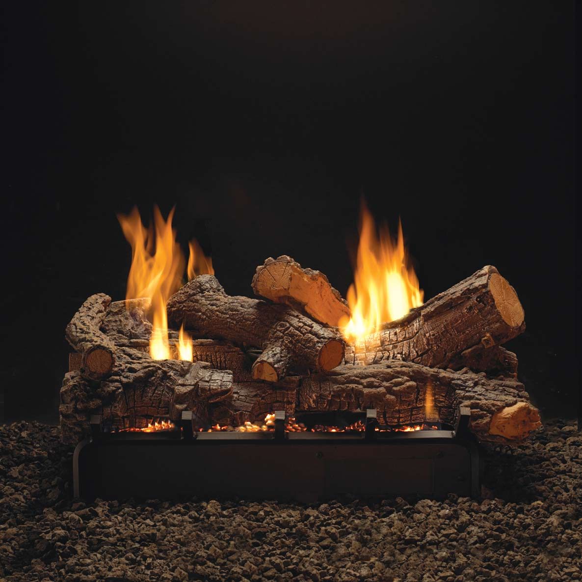 Empire 36" Lincoln Premium Peninsula Multi-Sided Vent-Free Gas Fireplace with Banded Brick Liner VFP36PP32EP