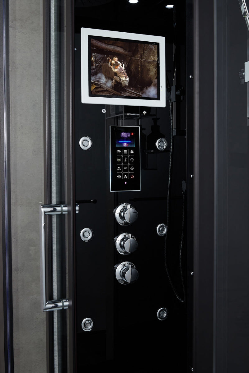 Maya Bath Lucca Steam Shower – Modern Glass Spa with Smart TV, Body Jets & Steam Therapy (Platinum Lucca-L)