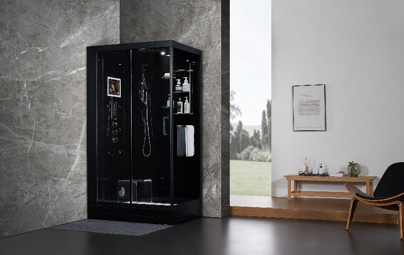 Maya Bath Lucca Steam Shower – Modern Glass Spa with Smart TV, Body Jets & Steam Therapy (Platinum Lucca-L)