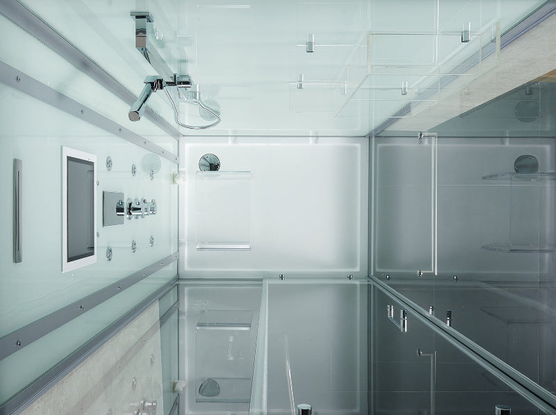 Maya Bath Lucca Steam Shower – Modern Glass Spa with Smart TV, Body Jets & Steam Therapy (Platinum Lucca-L)