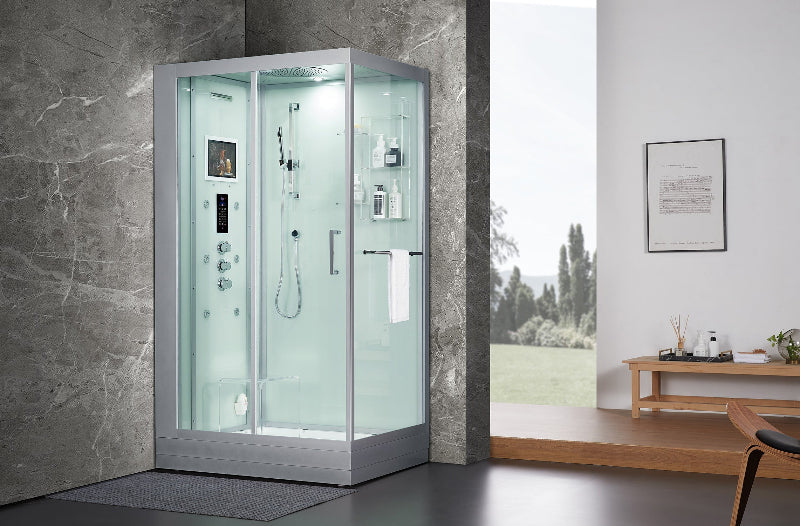 Maya Bath Lucca Steam Shower – Modern Glass Spa with Smart TV, Body Jets & Steam Therapy (Platinum Lucca-L)