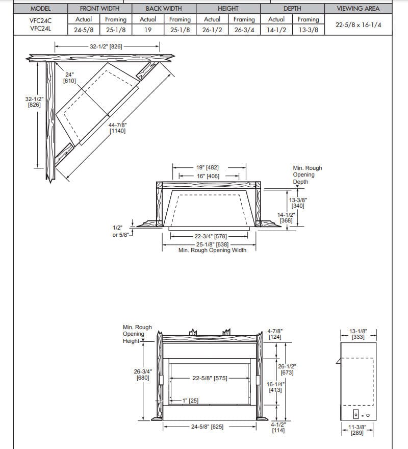 Monessen 24-inch Symphony Vent-Free Traditional Gas Fireplace VFC24LPV