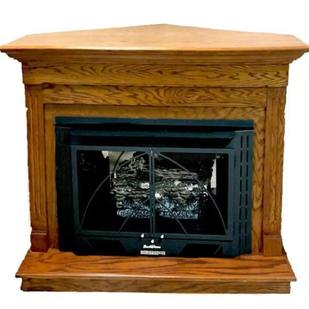 Buck Stove 384 34" Ventless Gas Heating Stove/Fireplace with Logs & Blower - NV 3844NAT-DOORS