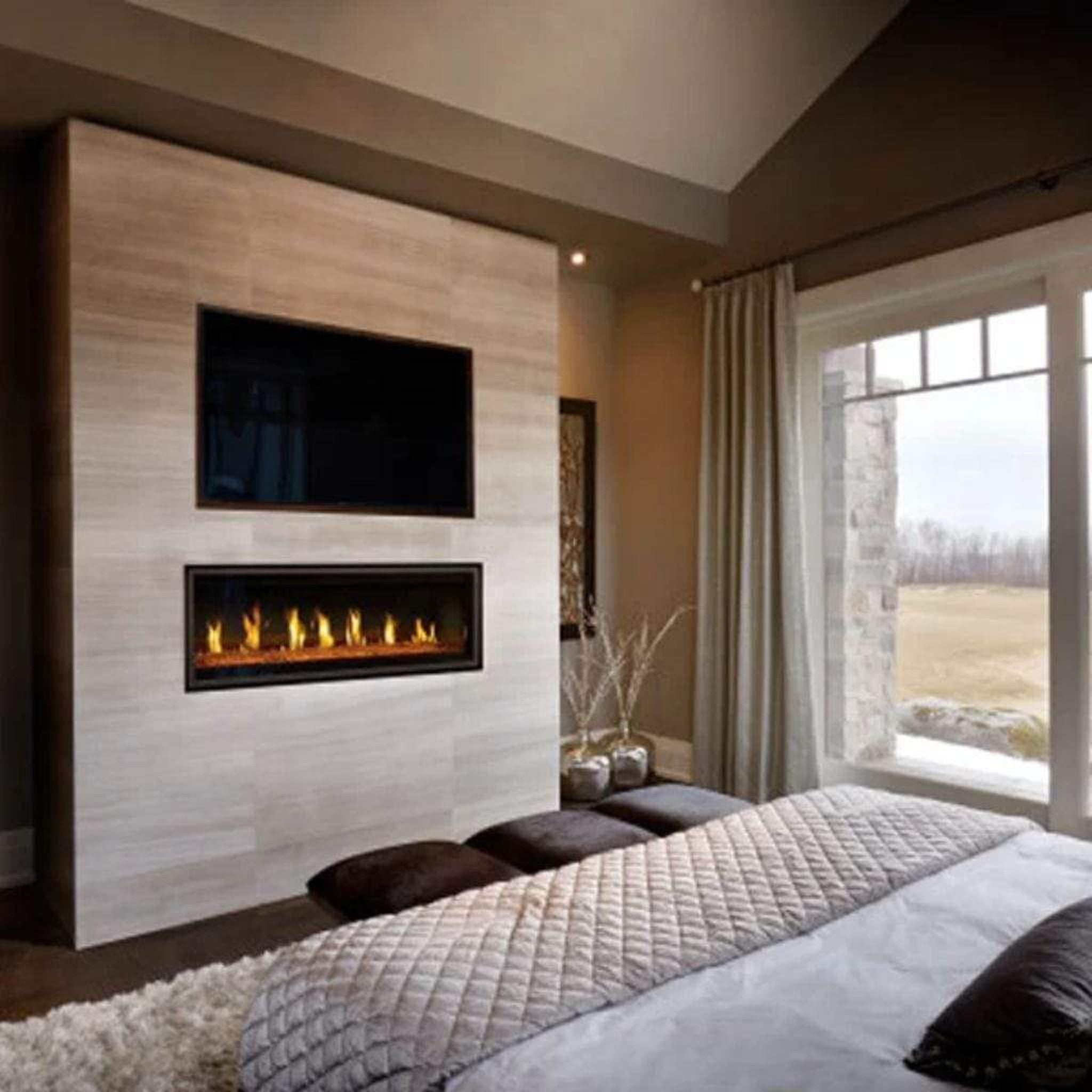 Napoleon 50-Inch Vector Single Sided Linear Direct Vent Fireplace Natural Gas Indoor LV50N-2