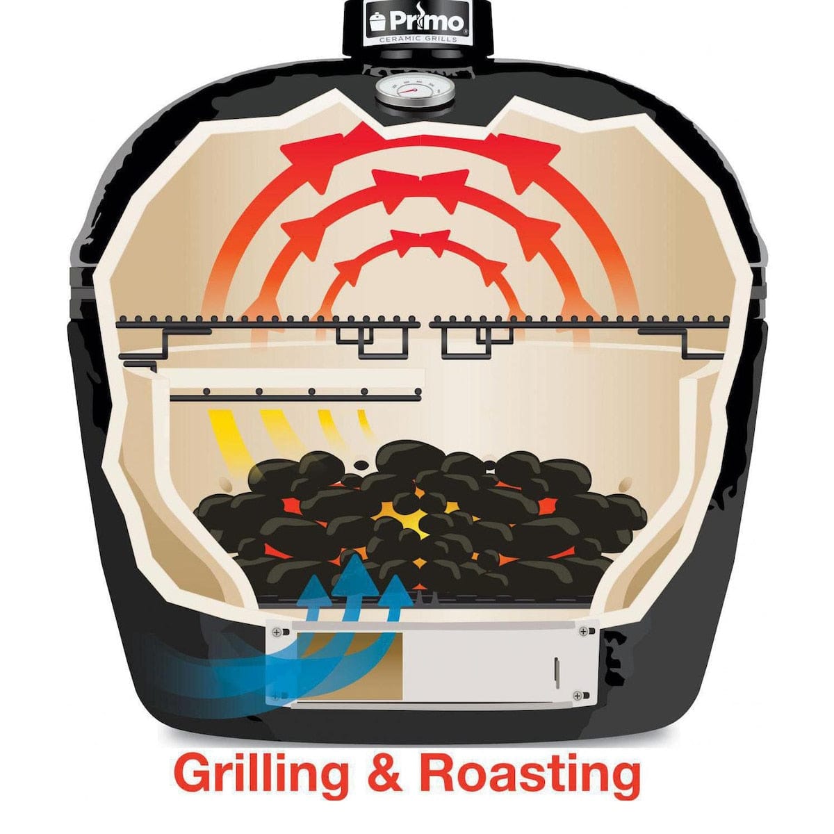 Primo Oval XL 400 Ceramic Charcoal Kamado Grill Head PGCXLH