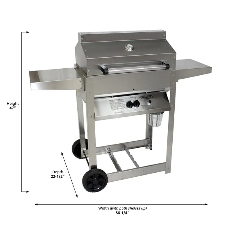 Phoenix 54 Inch Freestanding Liquid Propane Grill with 2 Standard Burners, on 4 Legged Open Cart SDRIV4LDD