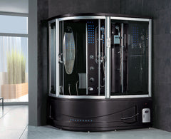 Maya Bath Siena Steam Shower – Corner Whirlpool Spa with TV, Fridge & Full-Body Massage (Siena-R)