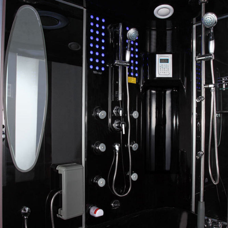 Maya Bath Siena Steam Shower – Corner Whirlpool Spa with TV, Fridge & Full-Body Massage (Siena-R)