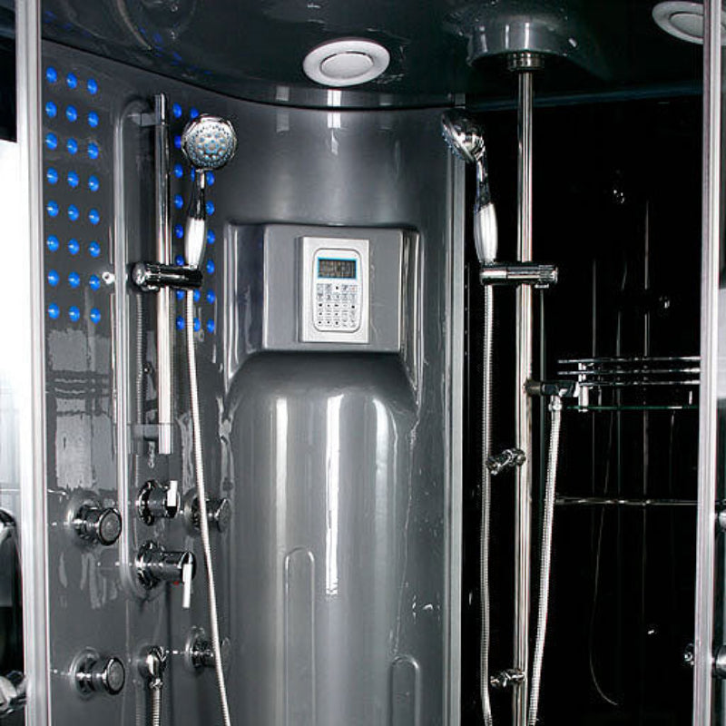 Maya Bath Siena Steam Shower – Corner Whirlpool Spa with TV, Fridge & Full-Body Massage (Siena-R)