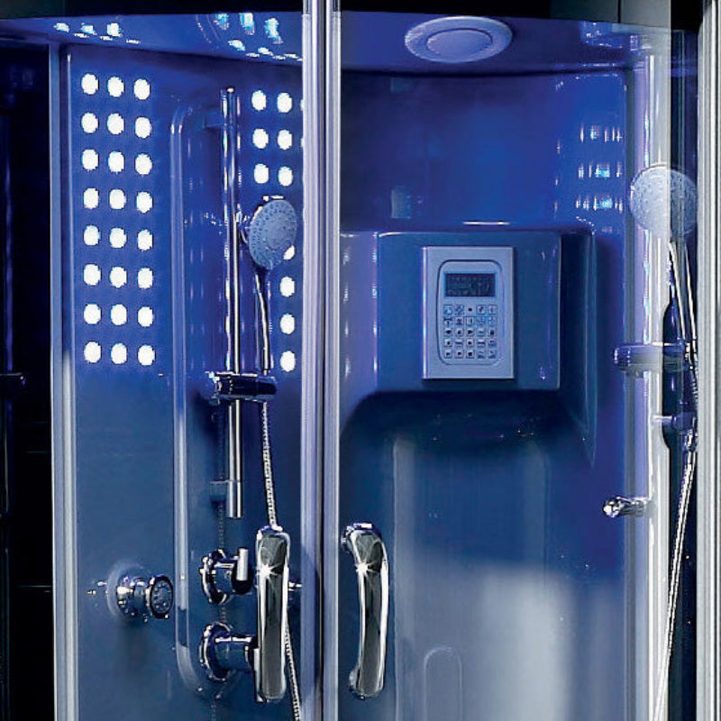 Maya Bath Siena Steam Shower – Corner Whirlpool Spa with TV, Fridge & Full-Body Massage (Siena-R)