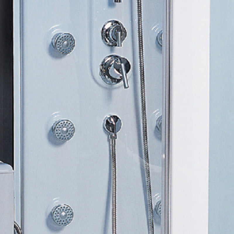 Maya Bath Siena & Siena-L Steam Showers – Corner Whirlpool Spa with TV, Fridge, and Full-Body Massage Jets