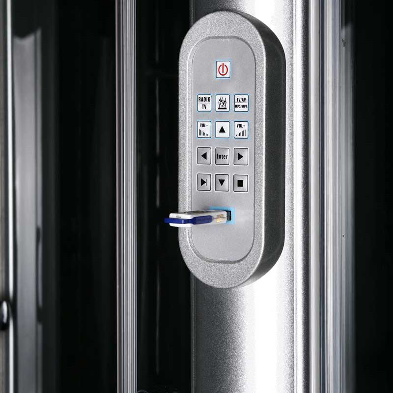 Maya Bath Siena & Siena-L Steam Showers – Corner Whirlpool Spa with TV, Fridge, and Full-Body Massage Jets