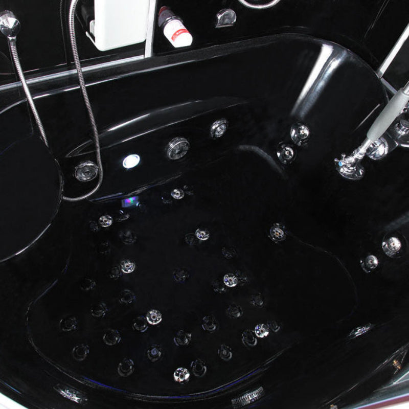 Maya Bath Siena & Siena-L Steam Showers – Corner Whirlpool Spa with TV, Fridge, and Full-Body Massage Jets