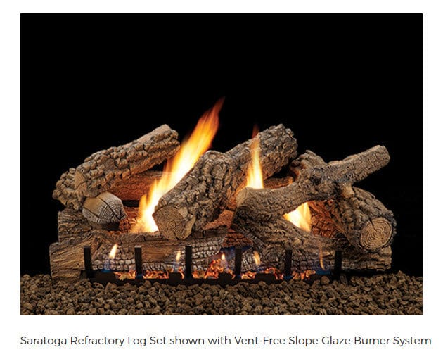 Empire Vent-Free Slope Glaze Gas Burner Only with Manual Valve VFSM18NAT