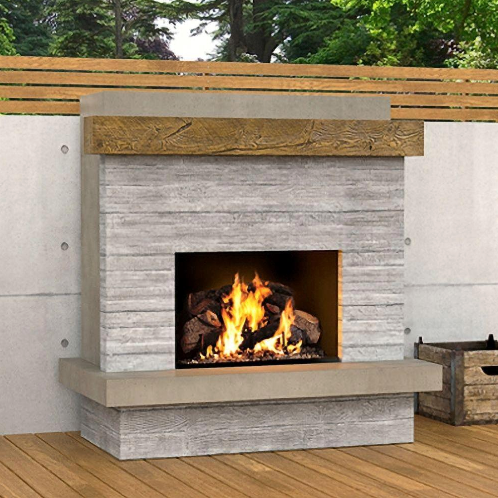 American Fyre Designs 68-Inch Free Standing Gas Fireplace Modern Design Outdoor BROOKLYN