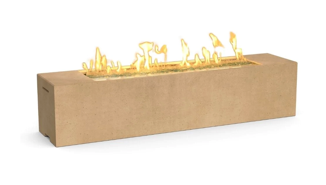 American Fyre Designs 72-Inch Milan Low Linear Gas Fire Pit Table Modern Design Outdoor