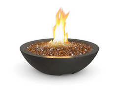 American Fyre Designs 24-Inch Marseille Round Concrete Gas Fire Bowl Durable Design Outdoor 755-WA-11-M2NC