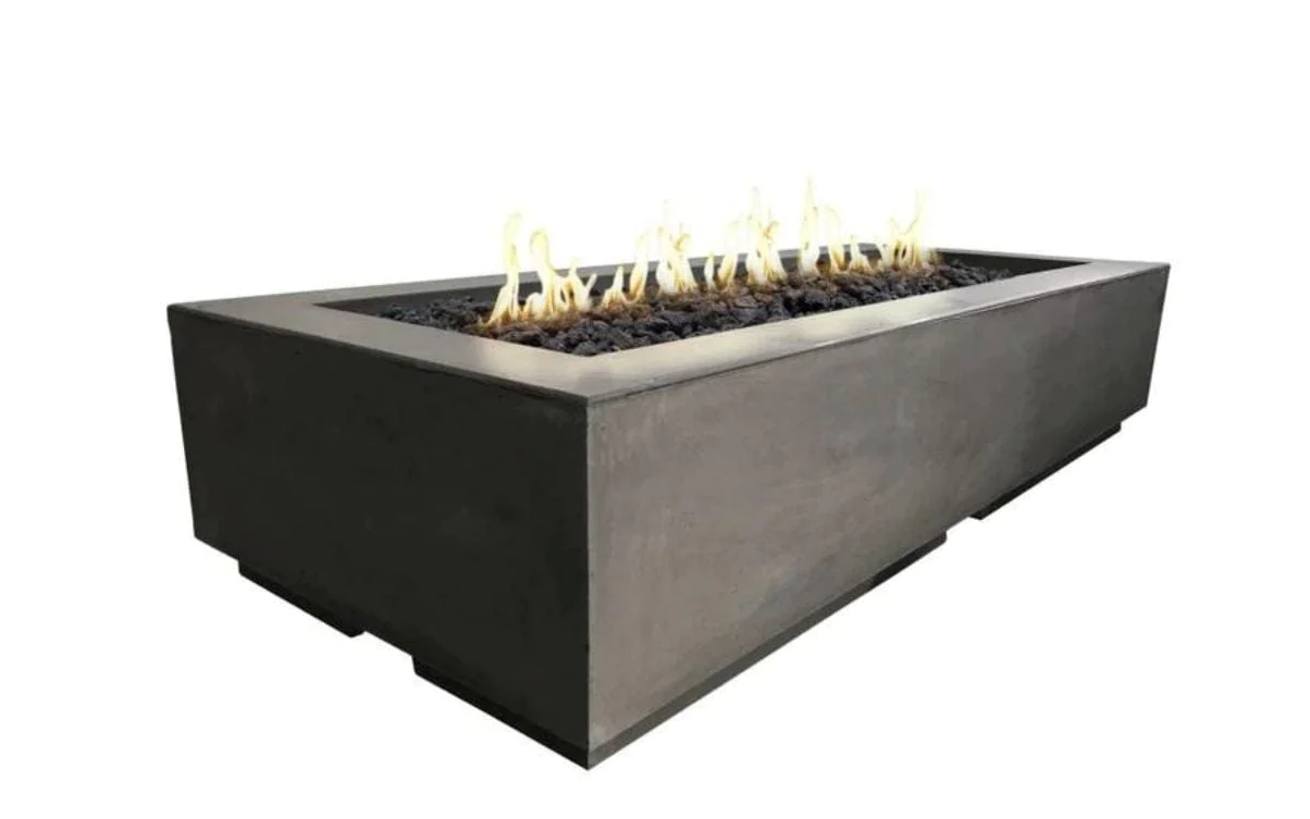 American Fyre Designs 72-Inch Louvre Rectangular Gas Fire Pit Modern Design Outdoor 688-WA-11-M8PC