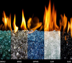 Real Fyre Reflective Fire Glass Contemporary Gas Burners Insert Copper GL-5-CR