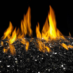 Real Fyre Reflective Fire Glass Contemporary Gas Burners Insert Champagne GL-5-CR