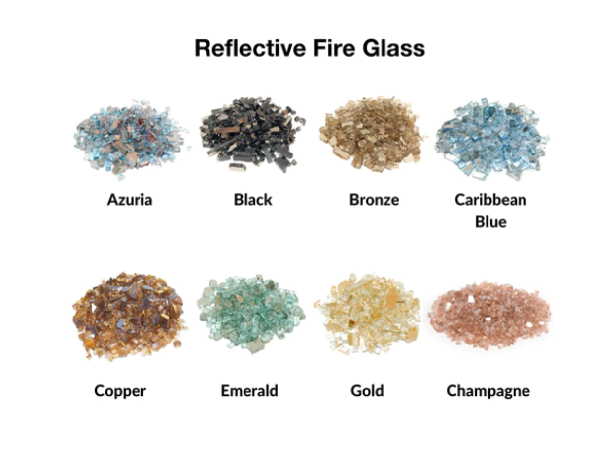 Real Fyre Reflective Fire Glass Contemporary Gas Burners Insert Black GL-5-CR