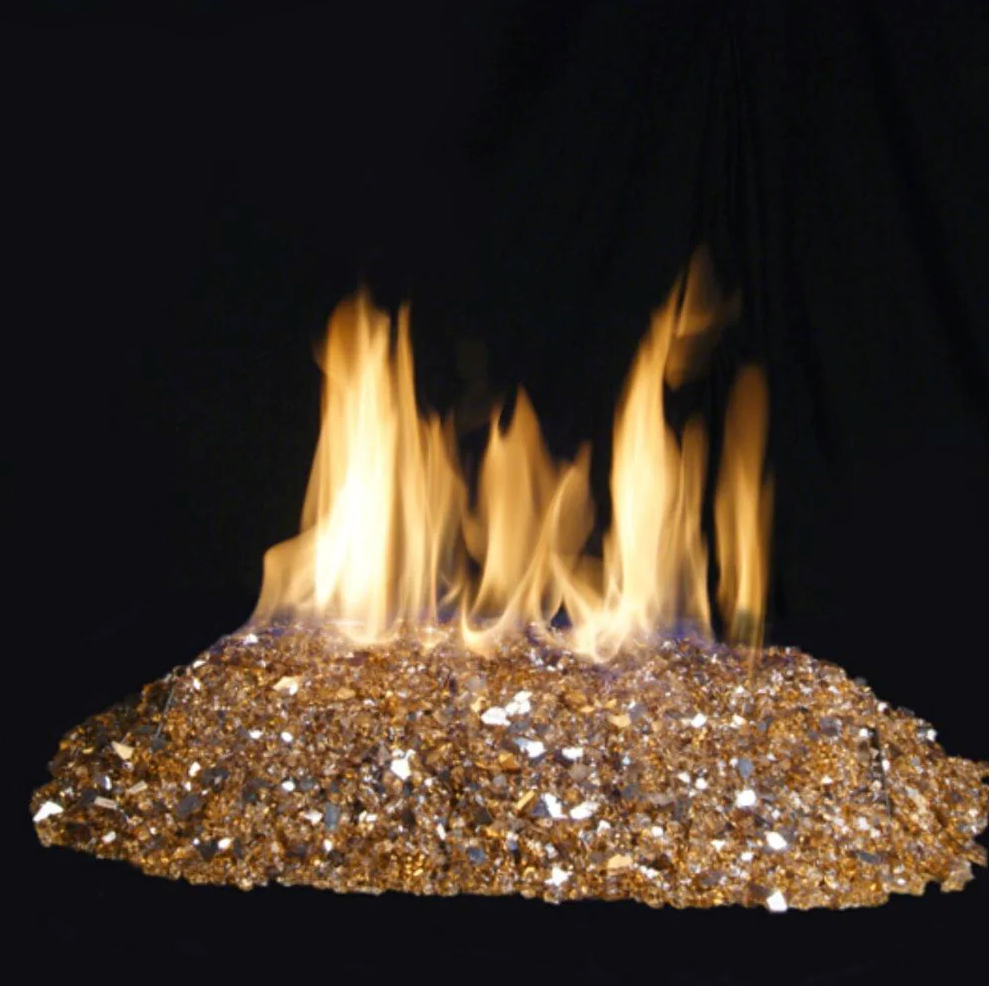 Real Fyre Reflective Fire Glass Contemporary Gas Burners Insert Caribbean Blue GL-5-CR