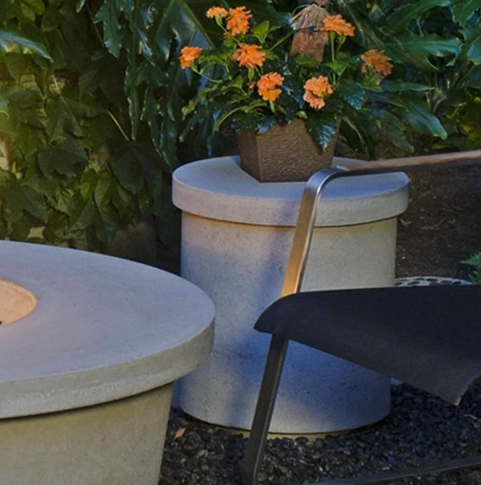 American Fyre Designs Contempo Concrete Tank/End Table Functional Accessory Outdoor 8510-WA