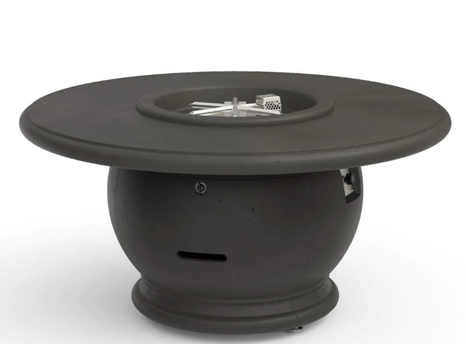 American Fyre Designs 48-Inch Amphora Round Concrete Gas Fire Pit Table Modern Design Outdoor 610-WA-11-M2PC