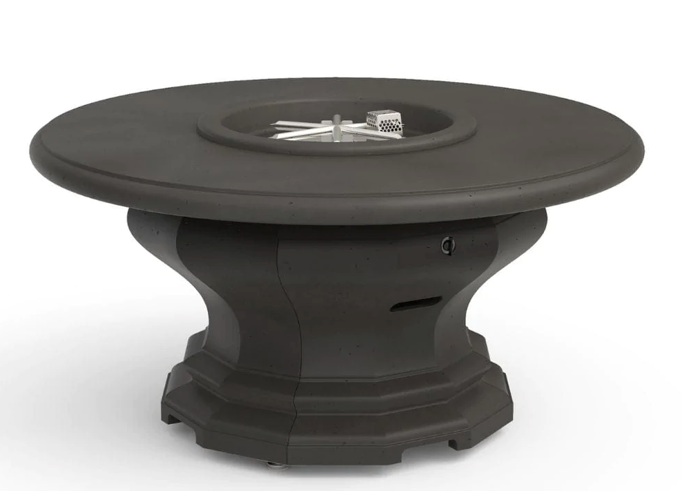 American Fyre Designs 48-Inch Inverted Round Concrete Gas Fire Pit Table Modern Design Outdoor 629-WA-11-M2PC