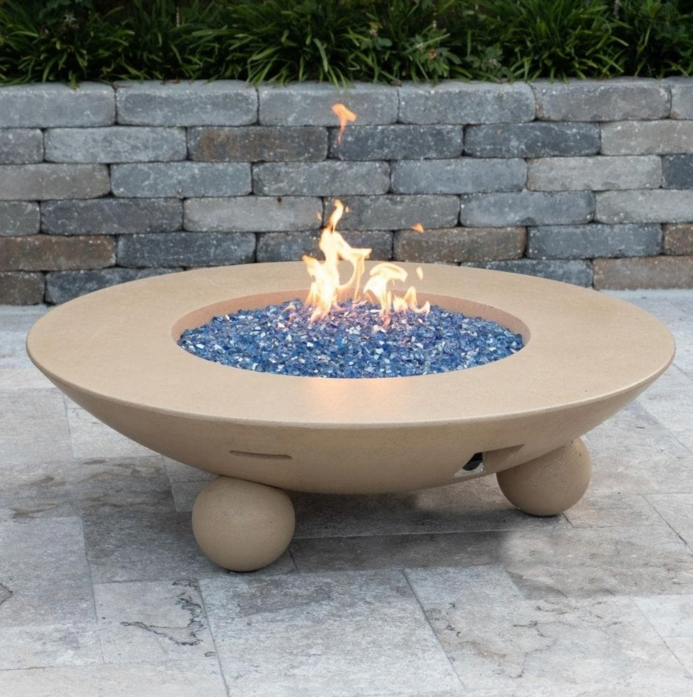 American Fyre Designs 54-Inch Versailles Round Gas Fire Pit Table Portable Design Outdoor 744-WA-11
