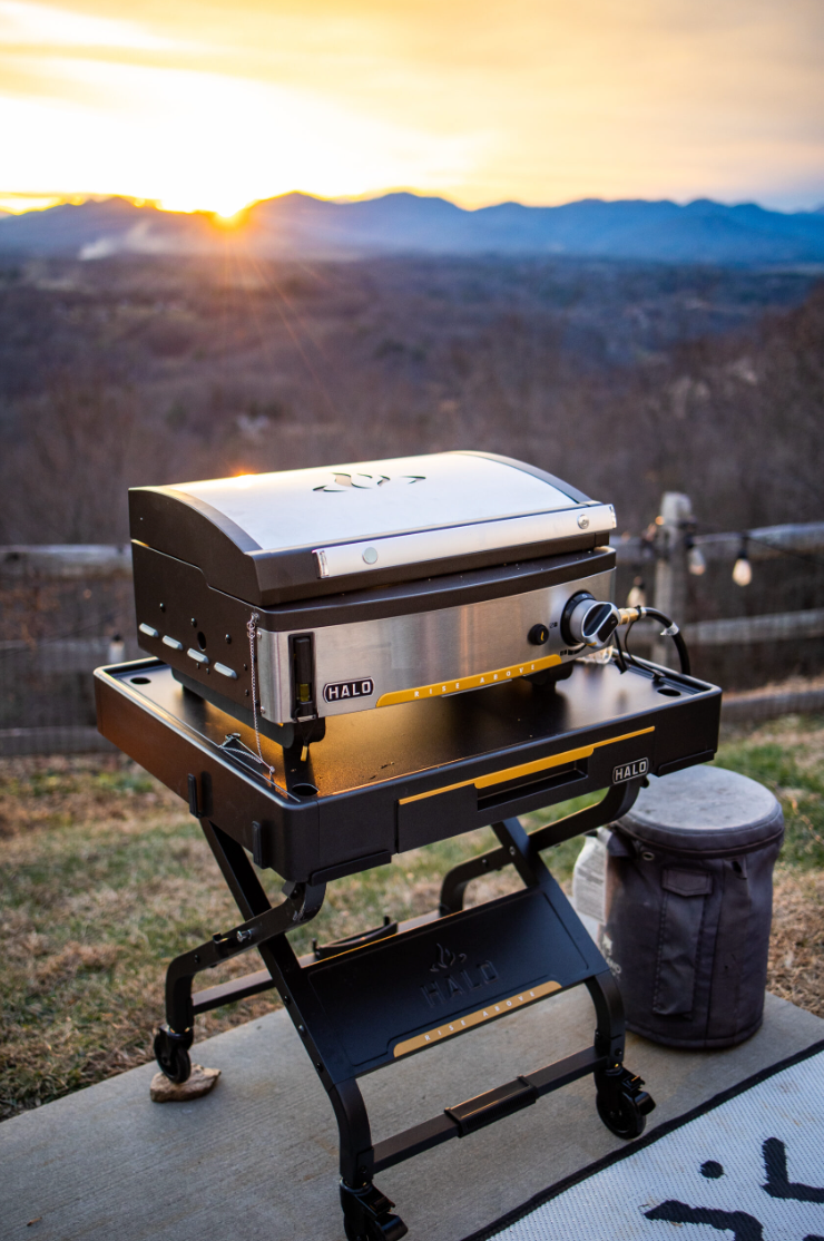 HALO Elite1B Countertop Outdoor Griddle with Dual-Zone Burner and XL Rear Grease Management