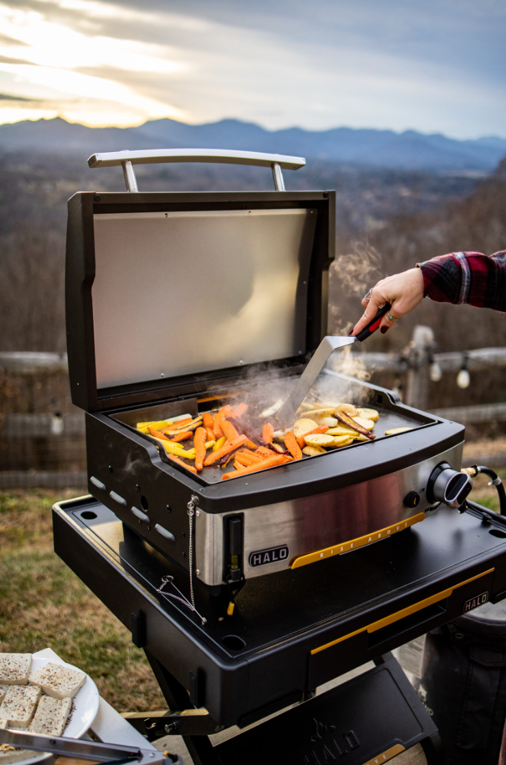 HALO Elite1B Countertop Outdoor Griddle with Dual-Zone Burner and XL Rear Grease Management
