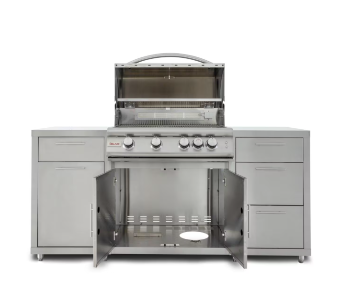 Blaze 6-Foot Stainless Steel Outdoor Kitchen Island with 32-Inch Gas Grill and LED Storage Drawers – Premium LTE Series