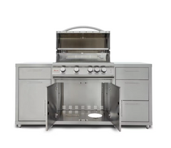 Blaze 6-Foot Stainless Steel Outdoor Kitchen Island with 32-Inch Gas Grill and LED Storage Drawers – Premium LTE Series